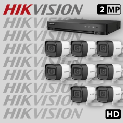 Комплект за видеонаблюдение HIKVISION с 8 HD камери с микрофон + рекордер 8HDV1-2MP-SET